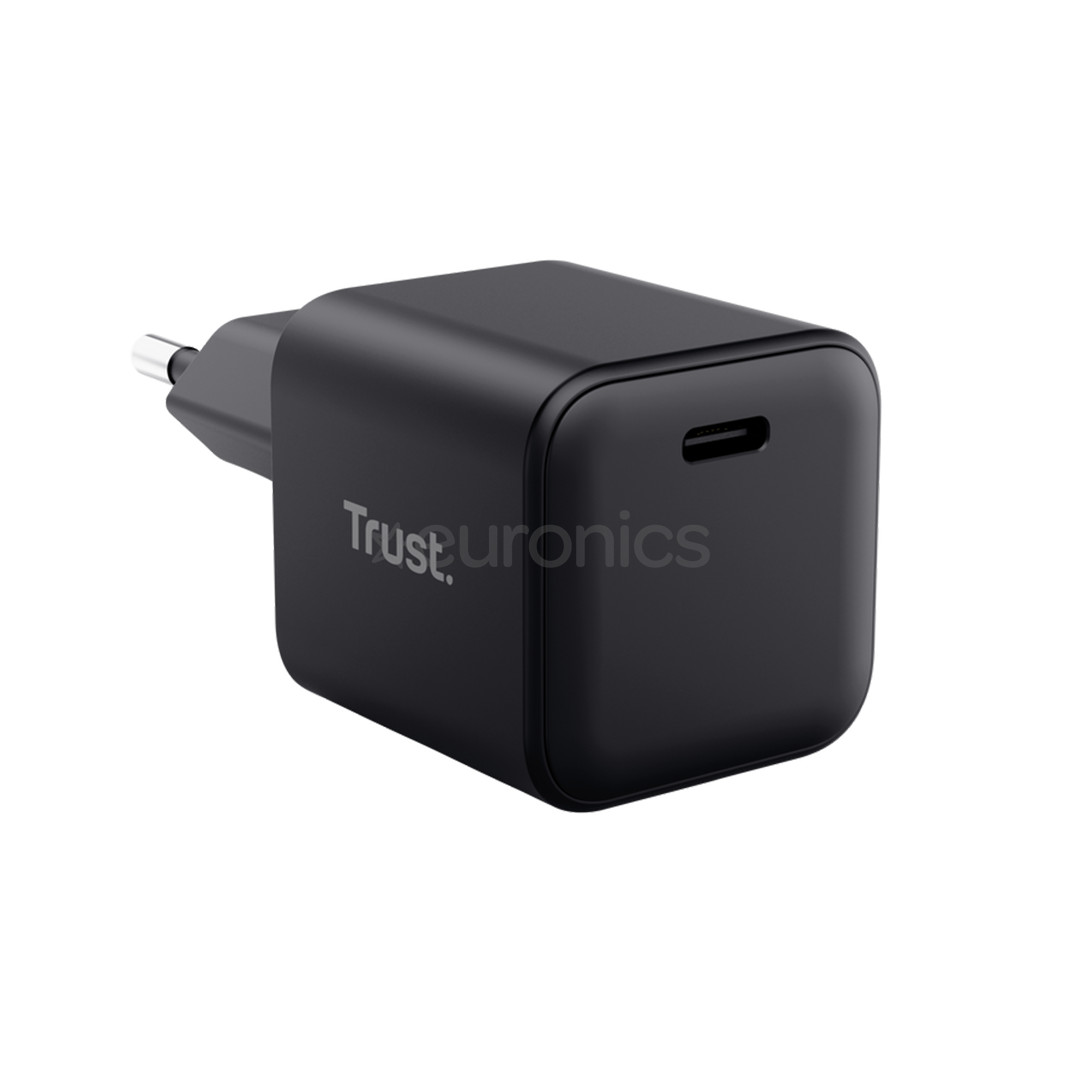 Trust Maxo Ultra-small 65W USB-C GaN Charger, must - Laadija