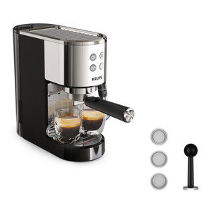 Krups Virtuoso + Pump, roostevaba teras/must - Espressomasin