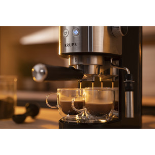 Krups Virtuoso + Pump, roostevaba teras/must - Espressomasin