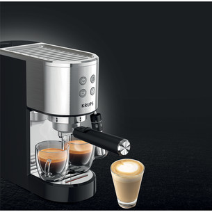 Krups Virtuoso + Pump, roostevaba teras/must - Espressomasin