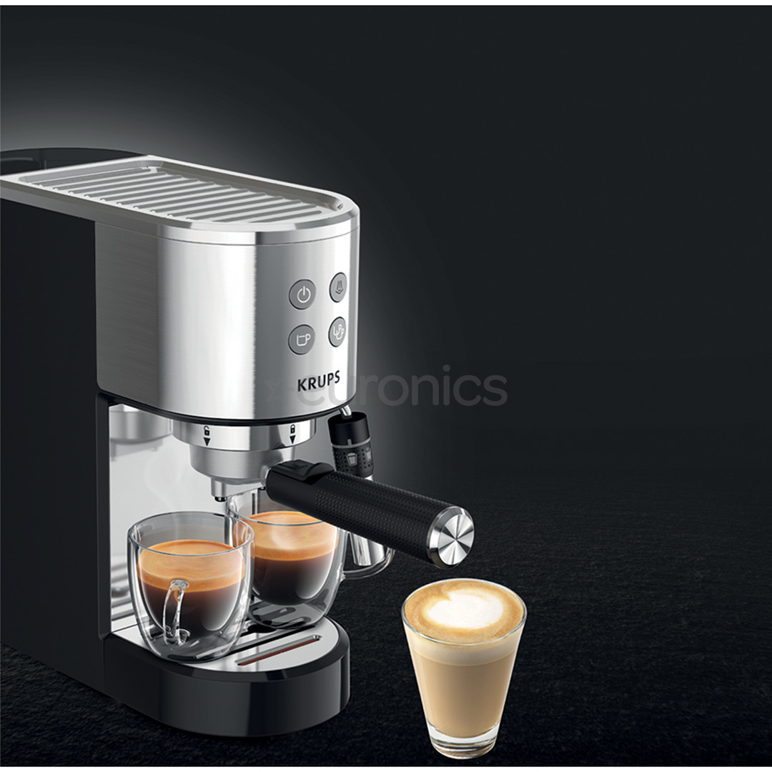 Krups Virtuoso + Pump, roostevaba teras/must - Espressomasin