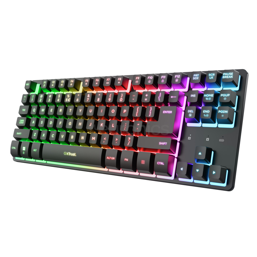 Trust GXT 831 Thado Wireless, TKL, US, black - Wireless keyboard