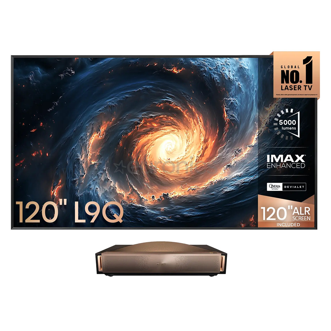 Hisense 120L9QD, 120", laser, must/pruun - Projektor
