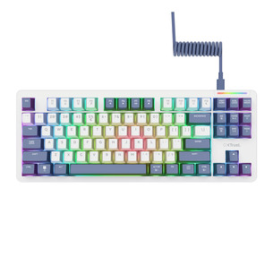 Trust GXT 872 Zyra ,TKL, US, valge - Klaviatuur