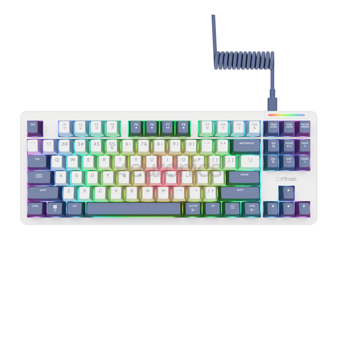 Trust GXT 872 Zyra ,TKL, SWE, valge - Klaviatuur