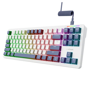 Trust GXT 872 Zyra ,TKL, SWE, valge - Klaviatuur
