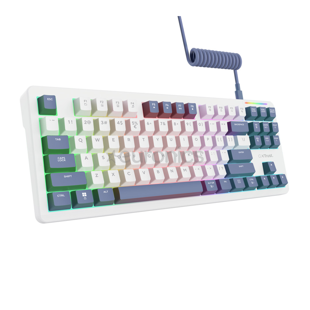Trust GXT 872 Zyra ,TKL, SWE, valge - Klaviatuur