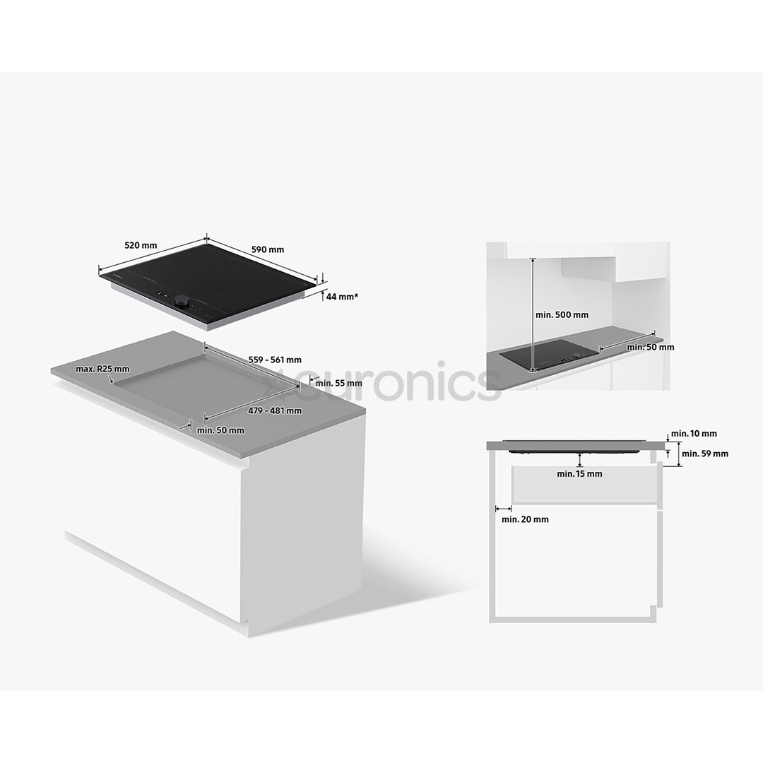 Samsung, laius 59 cm, must - Integreeritav induktsioonpliidiplaat