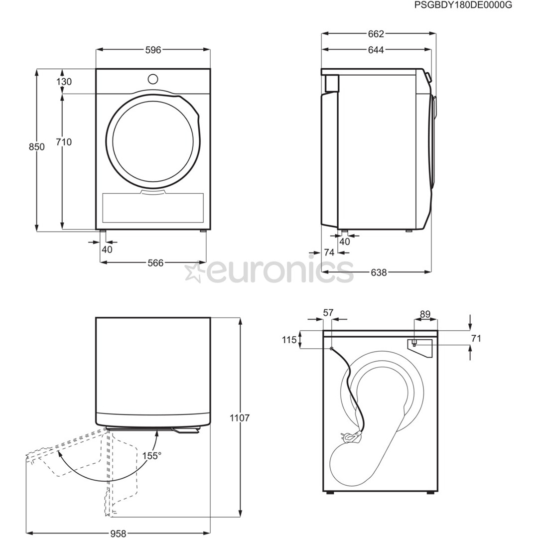 Electrolux 600 Seeria GentleCare, 9 kg, sügavus 63.8 cm - Pesukuivati