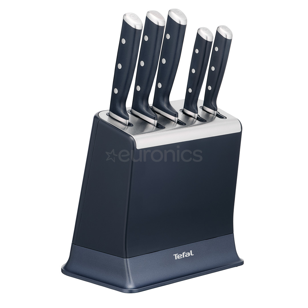 Tefal EverSharp, 5-piece set, stainless steel - Knife set & block K297S644