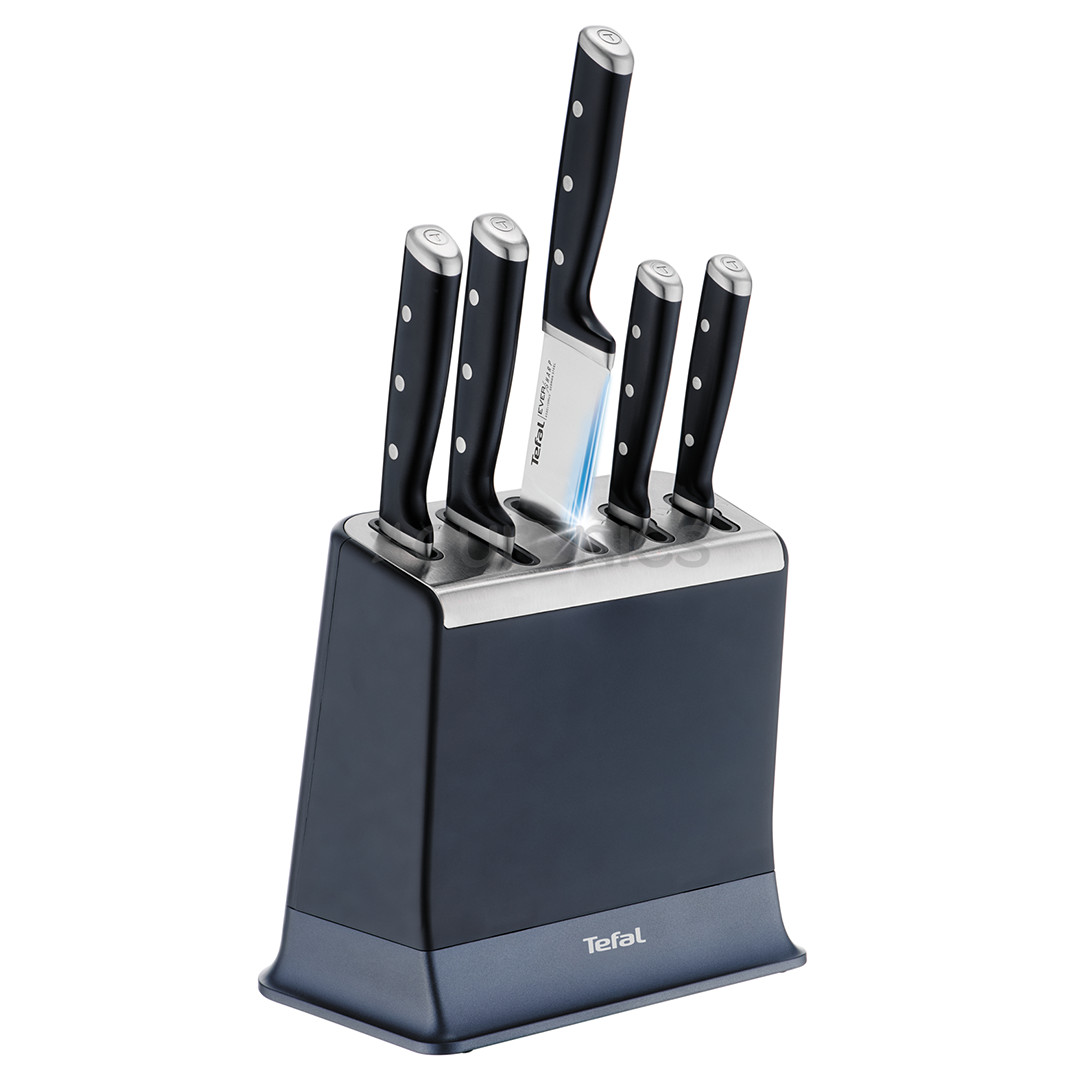 Tefal EverSharp, 5-osaline, roostevaba teras - Nugade komplekt ja noaplokk