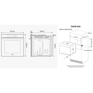 Samsung Bespoke, SmartThings Cooking, katalüütiline puhastus, 76 L, must - Integreeritav ahi