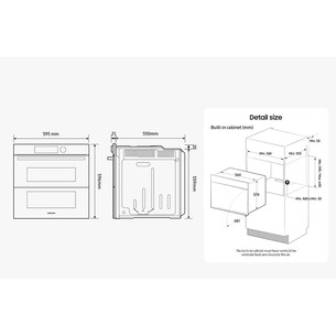 Samsung Dual Cook, pürolüütiline puhastus, 76 L, must - Integreeritav ahi