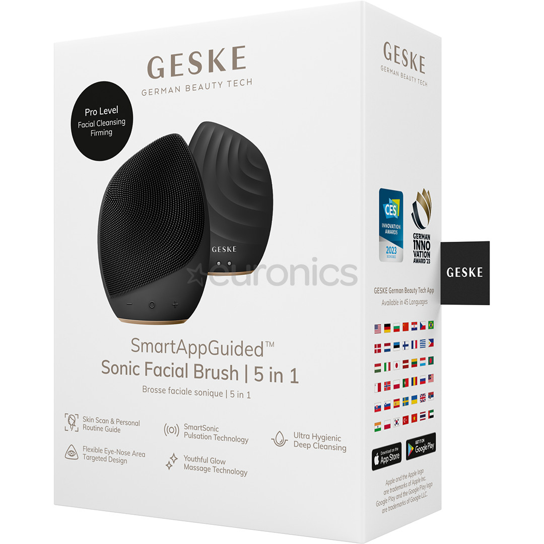 Geske Sonic Facial Brush, 5 в 1, серый - Щеточка для очищения лица FACE.BRUSH.E
