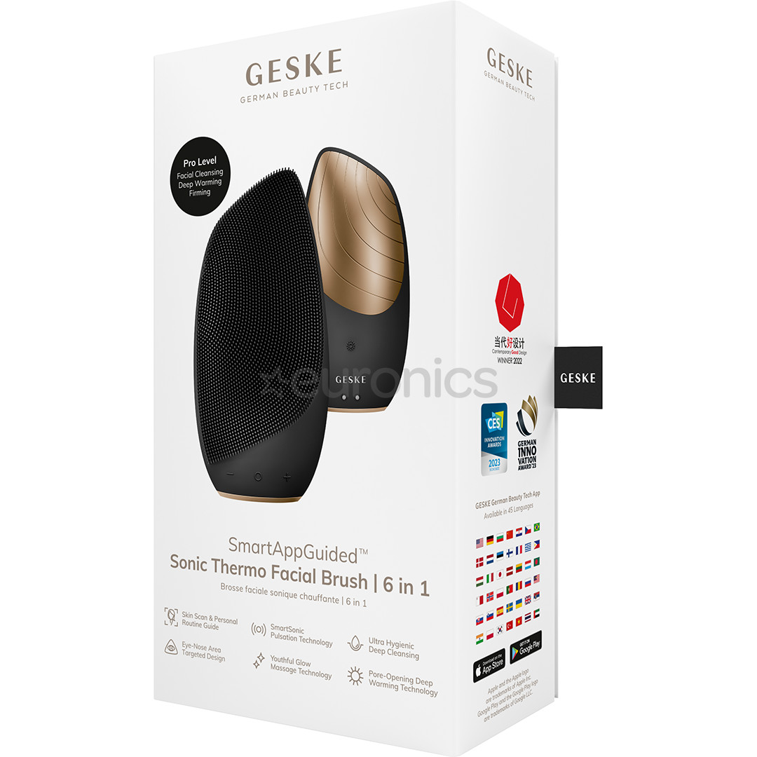Geske Sonic Thermo Facial Brush, 6 в 1, серый - Многофункциональный прибор для ухода за лицом SONIC.FACE.CLEAN