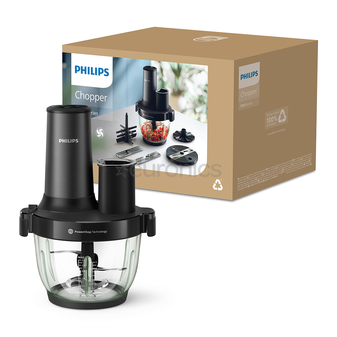 Philips Chopper seeria 5000, 650 W, must - Hakkija