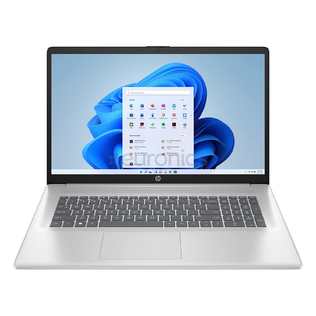 HP Laptop 17 cp3003, 17,3'', Ryzen 7, 16 GB, 512 GB, ENG, natural silver - Notebook CX4R9EA