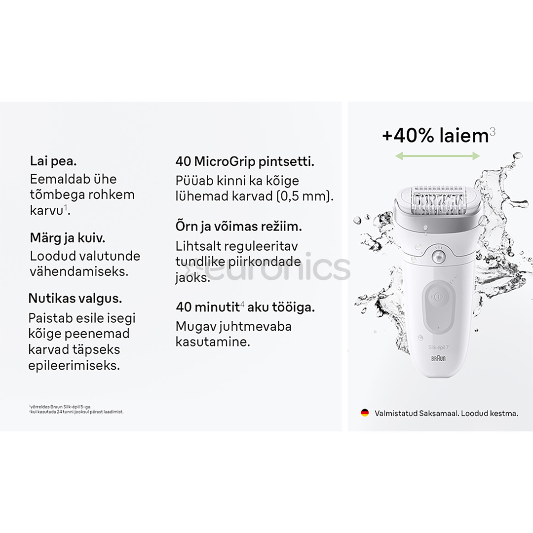 Braun Silk epil 7, белый - Эпилятор