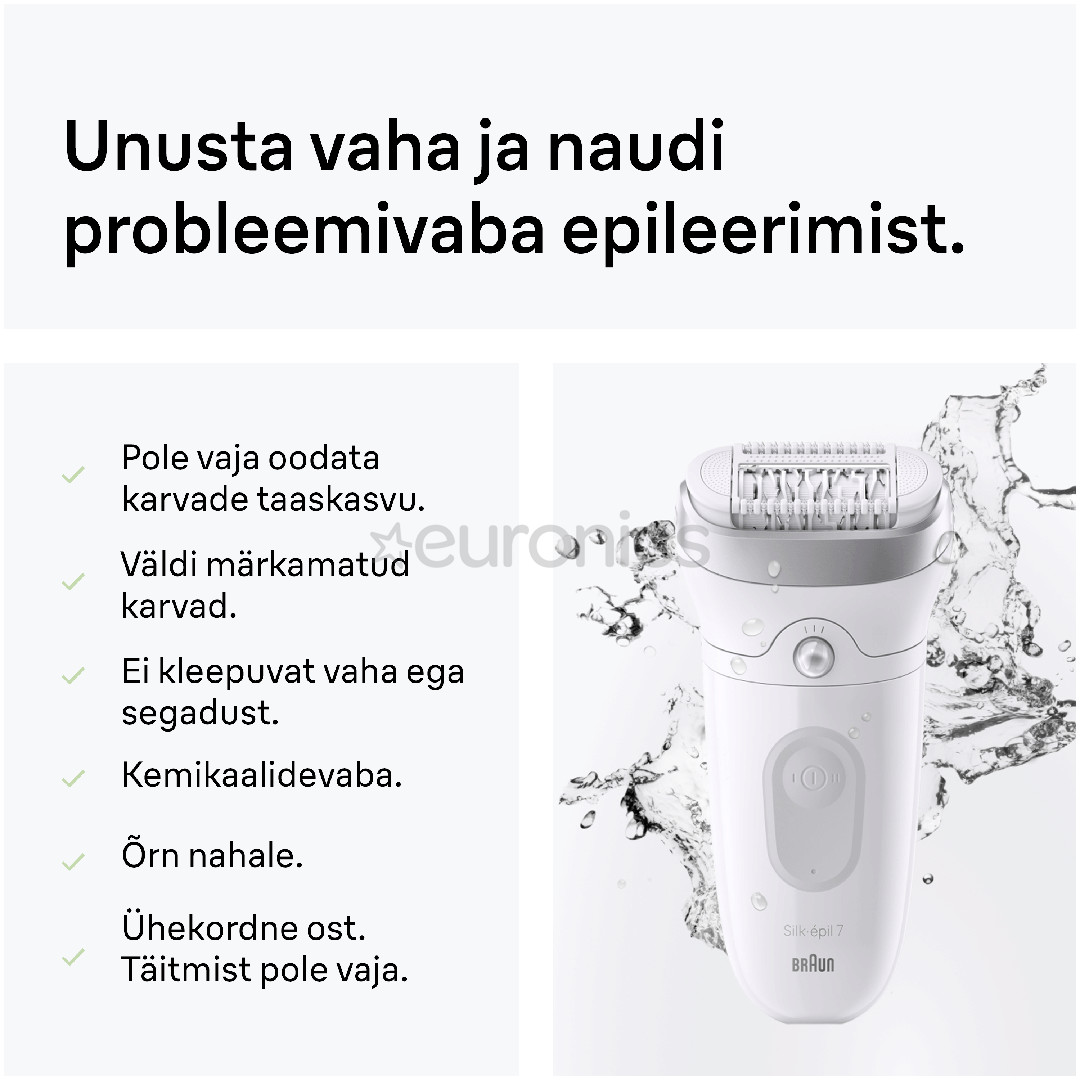 Braun Silk epil 7, белый - Эпилятор