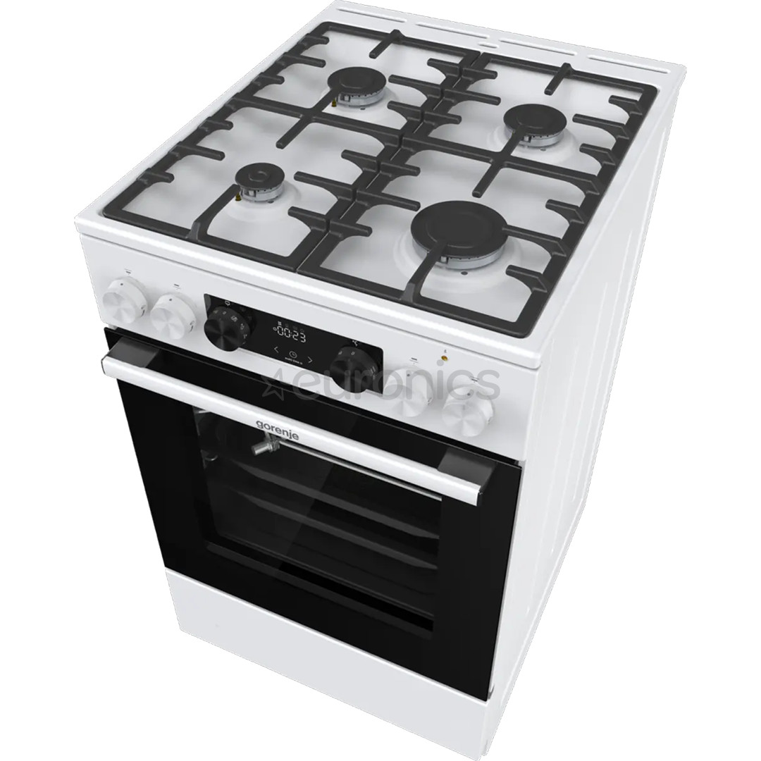 Gorenje, 70 L, width 50 cm, white - Gas cooker with electric oven