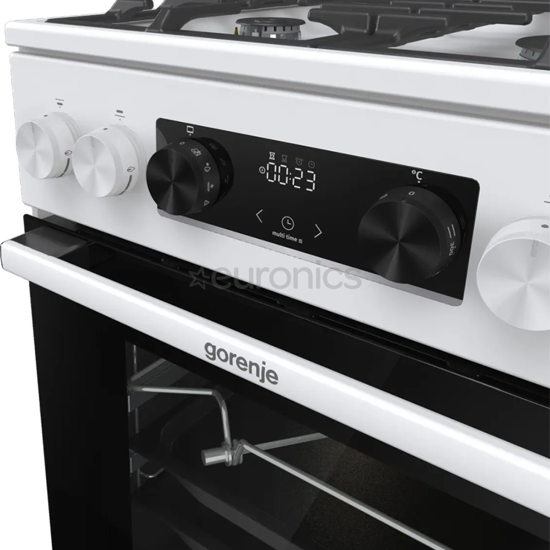 Gorenje, 70 L, width 50 cm, white - Gas cooker with electric oven