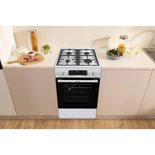 Gorenje, 70 L, width 50 cm, white - Gas cooker with electric oven