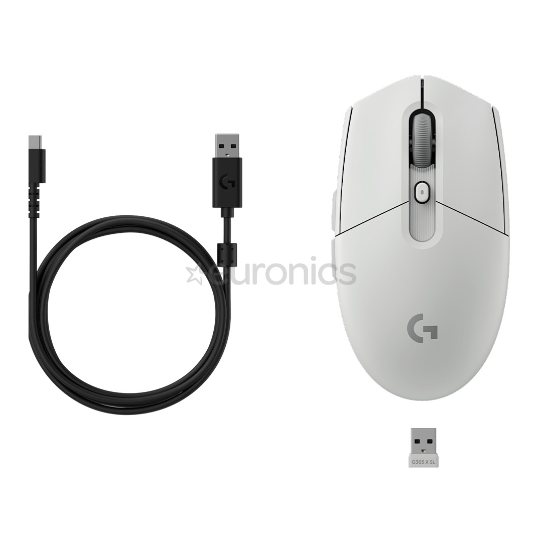 Logitech G305 X Superlight, valge - Juhtmevaba hiir