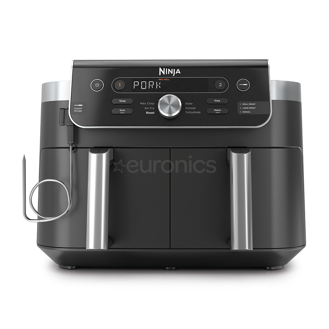 Ninja DualZone XL, 9.5 L, 2470 W, must - Kuumaõhufritüür toidutermomeetriga DZ950EU