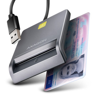 AXAGON CRE-SM3T, USB-A, gray - Smart card reader