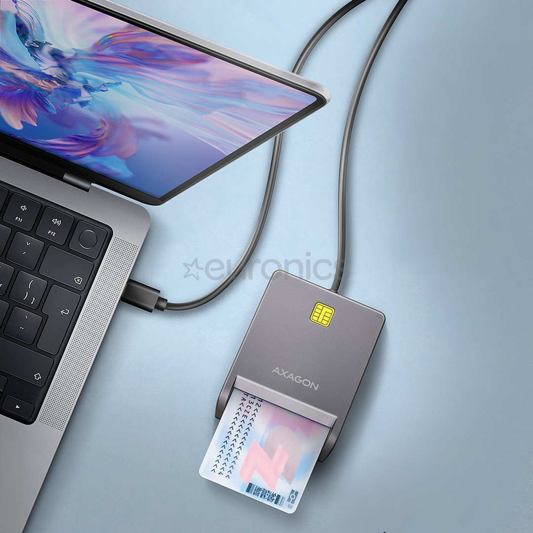 AXAGON CRE-SM3TC, USB-C, hall - ID-kaardi lugeja