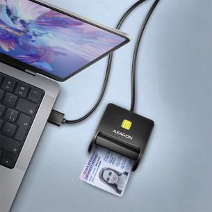 AXAGON CRE-SM3N, USB-A, must - ID-kaardi lugeja