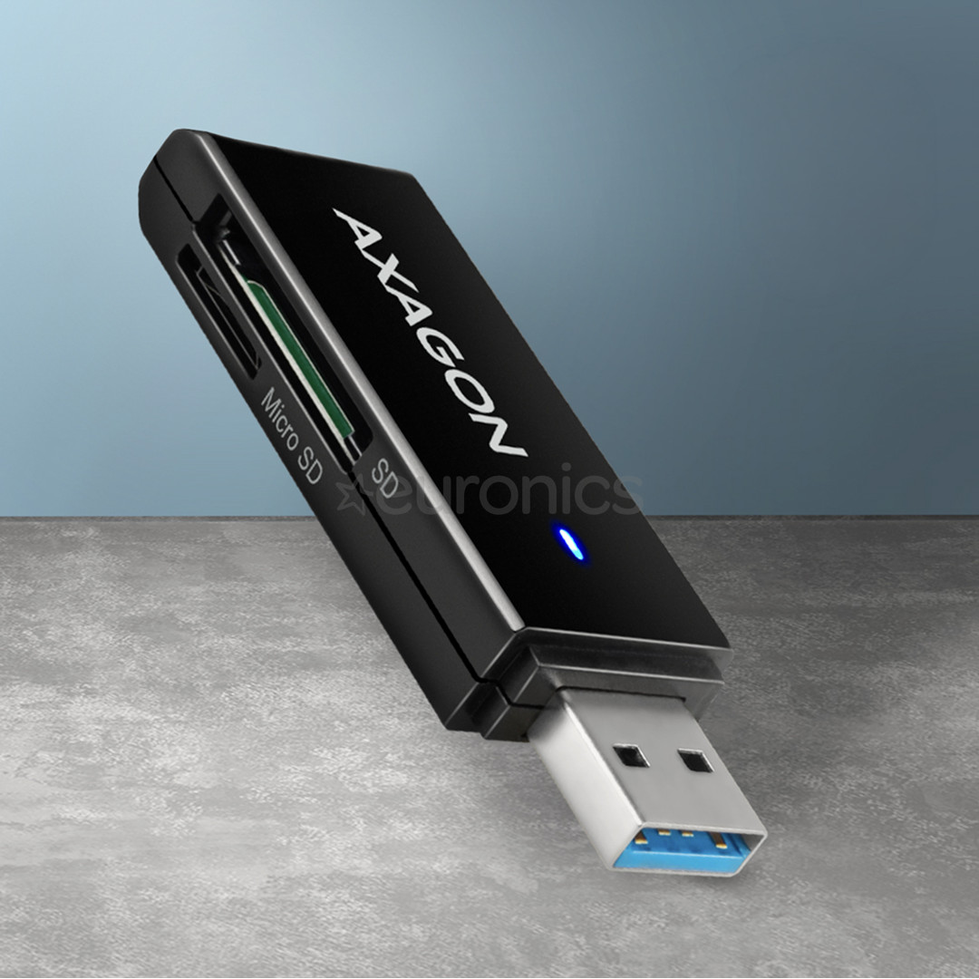 AXAGON CRE-S2N, USB-A, must - Mälukaardilugeja