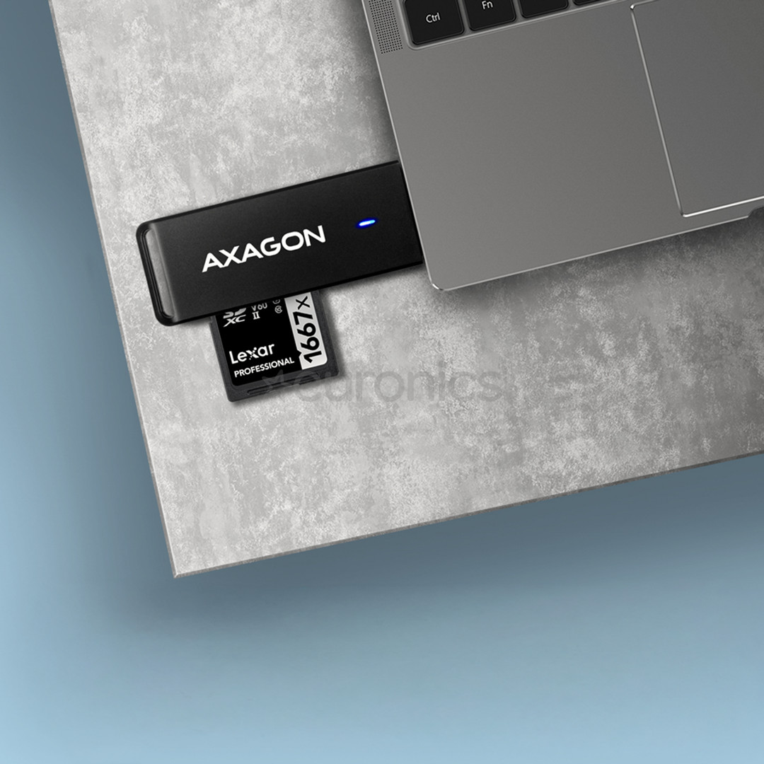 AXAGON CRE-S2N, USB-A, must - Mälukaardilugeja