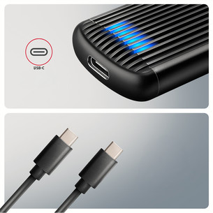 Axagon EEM2-SC, USB-C, 10Gbps, M.2 NVMe, черный - Корпус для SSD