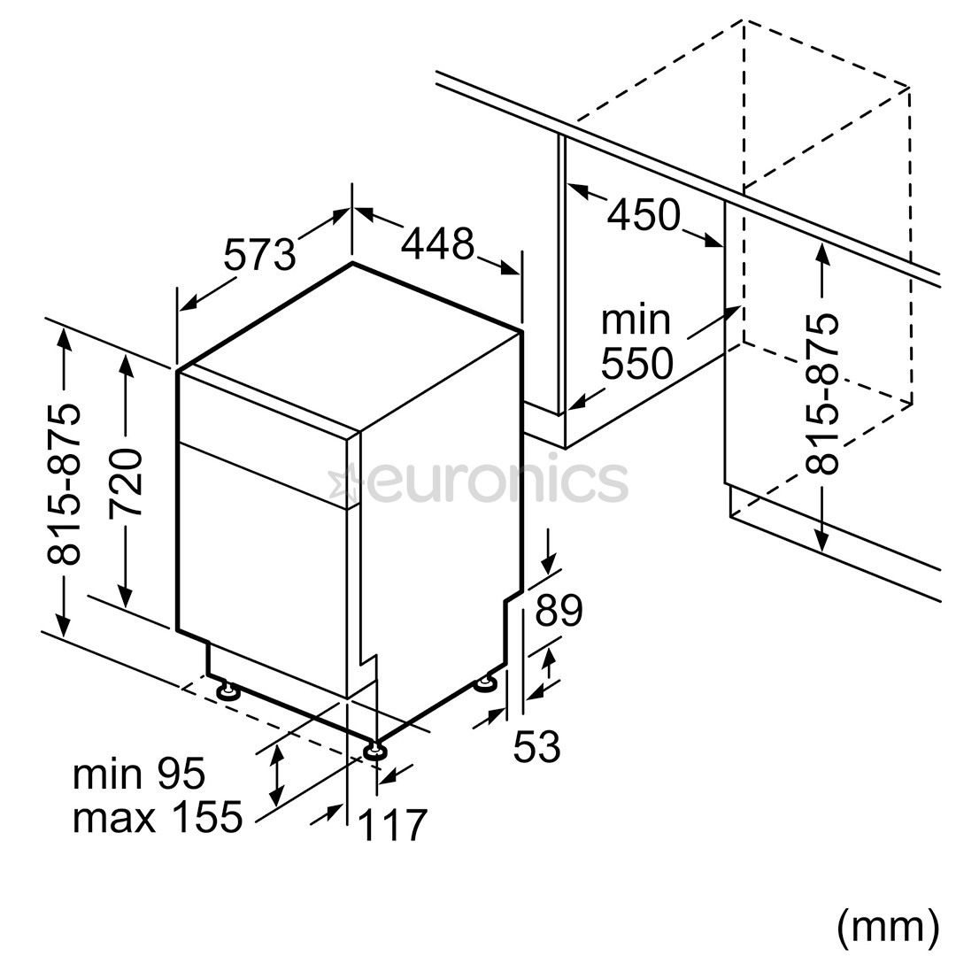 Bosch, Series 4, 10 place settings - Built-in dishwasher