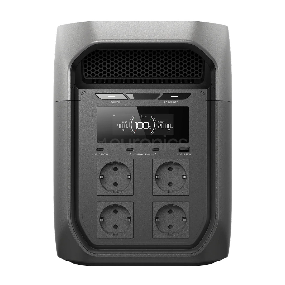 EcoFlow Delta 3 Max, 2048 Wh, 2400 W, must/hall - Akujaam