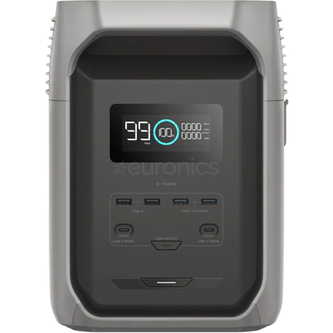EcoFlow Delta 3 1500, 1536 Wh, 1800 W, hõbe - Akujaam