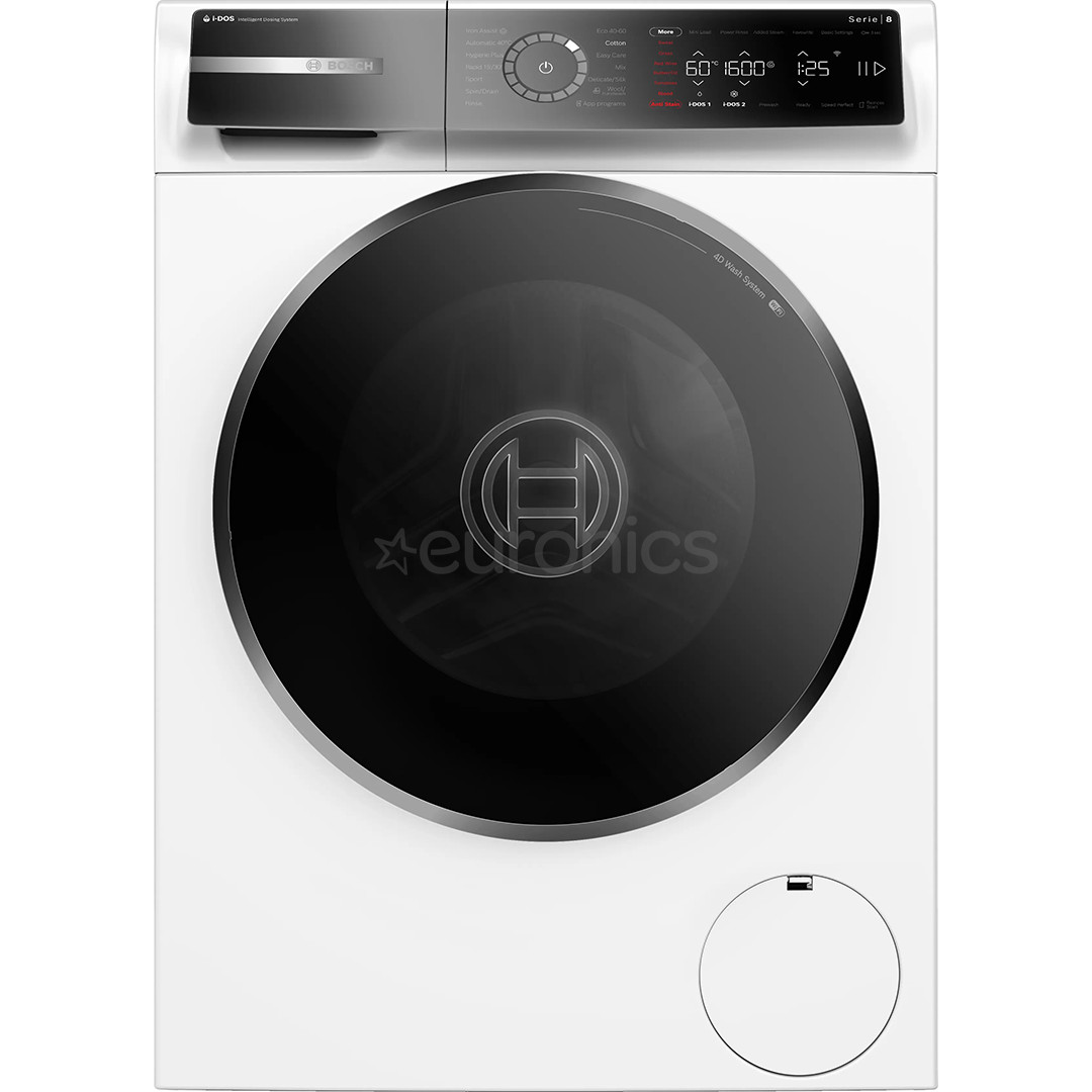 Bosch, Series 8, i-Dos, 11 kg, depth 59 cm, 1600 rpm - Front load washing machine WGB266ACSN