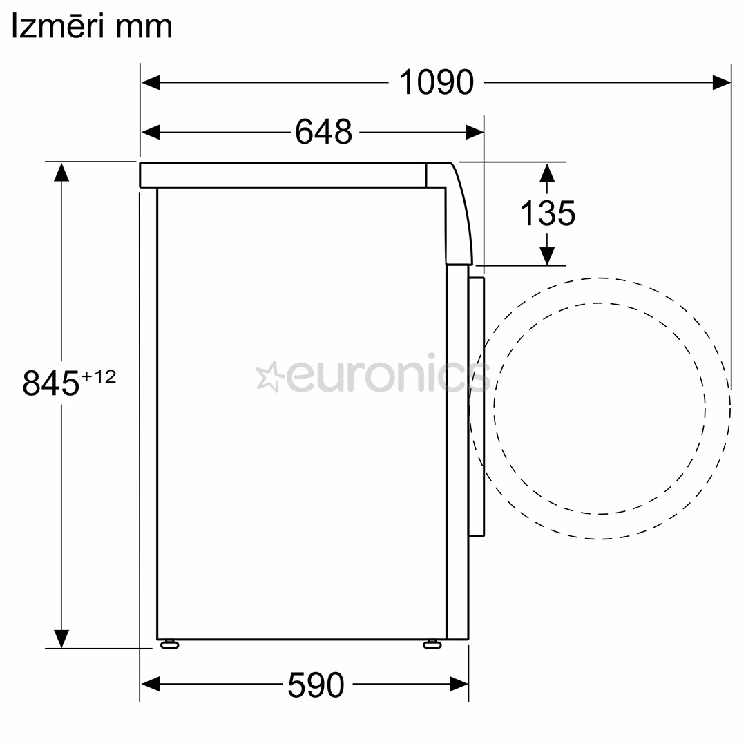 Bosch, Series 8, i-Dos, 11 kg, depth 59 cm, 1600 rpm - Front load washing machine