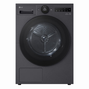 LG, Heat pump, 10 kg, depth 66 cm, matte black - Clothes dryer