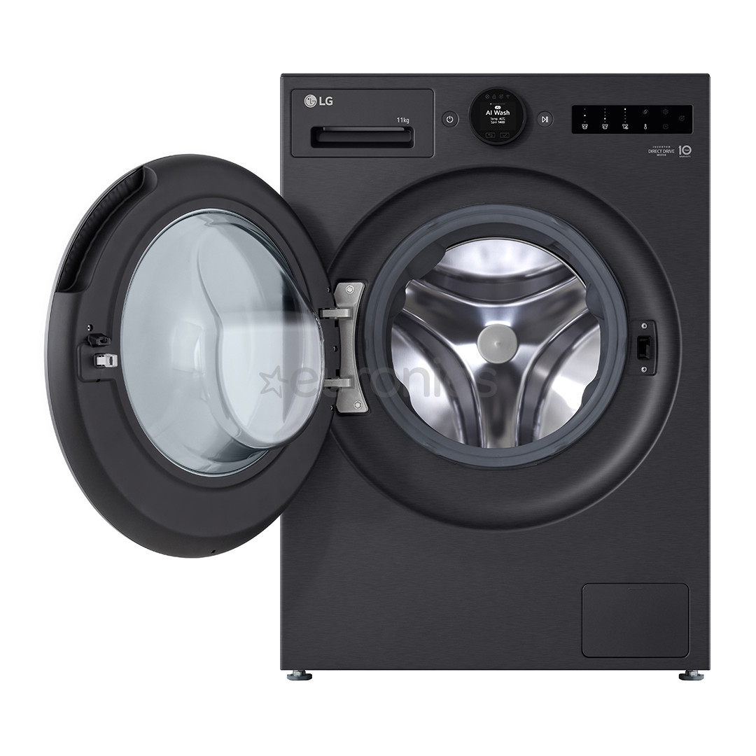 LG TurboWash 360˚, 11 kg, depth 55 cm, 1400 rpm, matte black - Front load washing machine