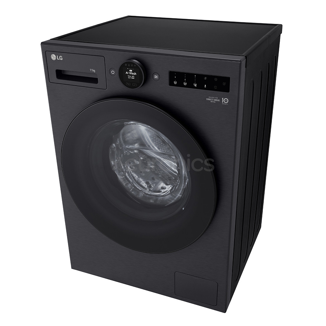 LG TurboWash 360˚, 11 kg, depth 55 cm, 1400 rpm, matte black - Front load washing machine