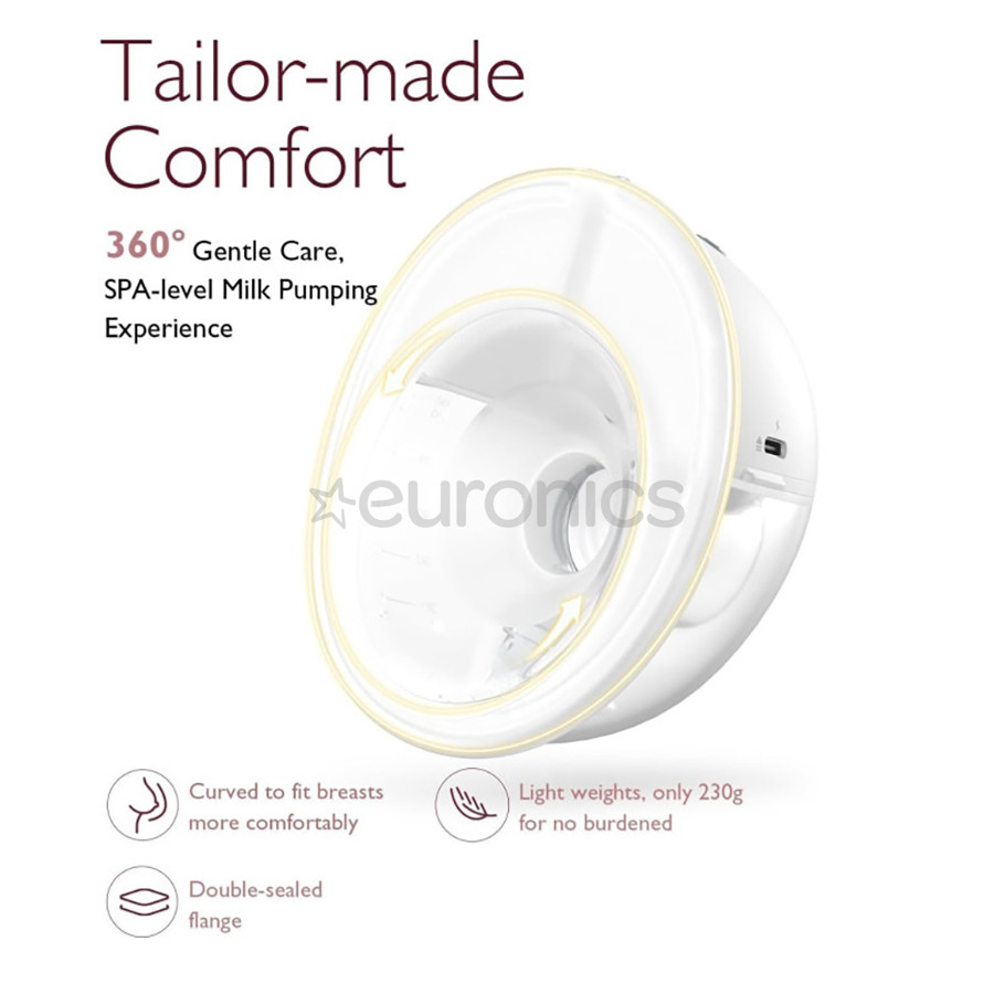 Momcozy M5 Wearable, kahepoolne, valge - Rinnapump