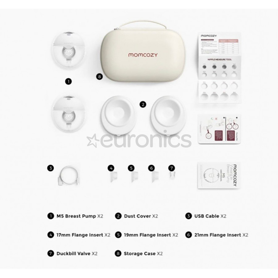 Momcozy M5 Wearable, kahepoolne, valge - Rinnapump