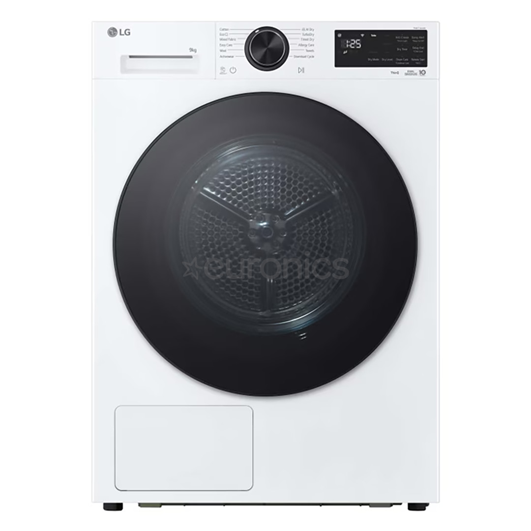 LG, Soojuspump, 9 kg, sügavus 61.5 cm - Pesukuivati RHX5009TLB.ABWQPMR