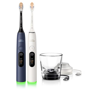 Philips Sonicare DiamondClean 8500, valge/tumesinine - Elektriliste hambaharjade komplekt HX8596/22
