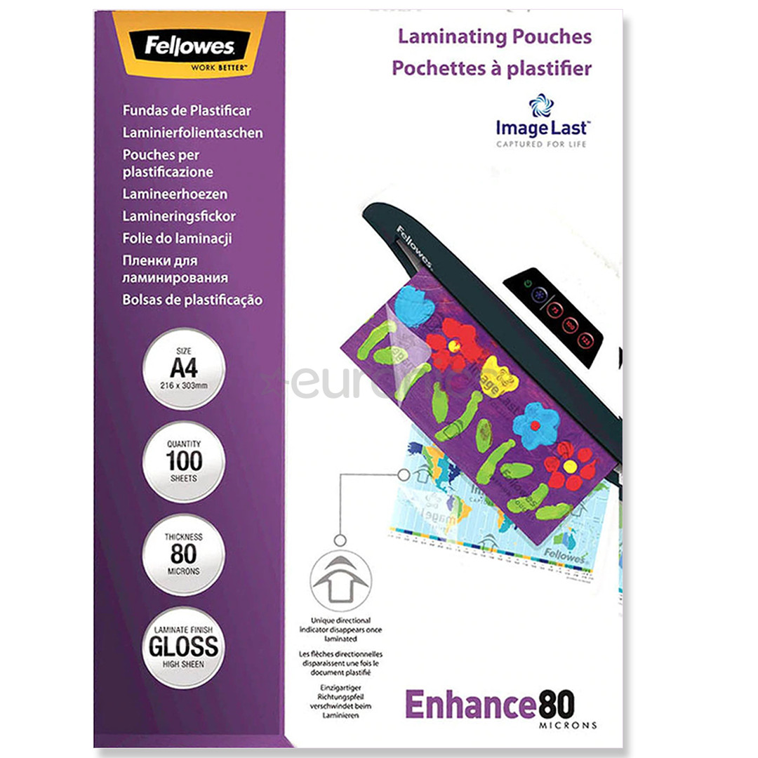 Fellowes ImageLast A4 80 Micron Laminating Pouch, 100 tk - Lamineerimistaskud 5306114
