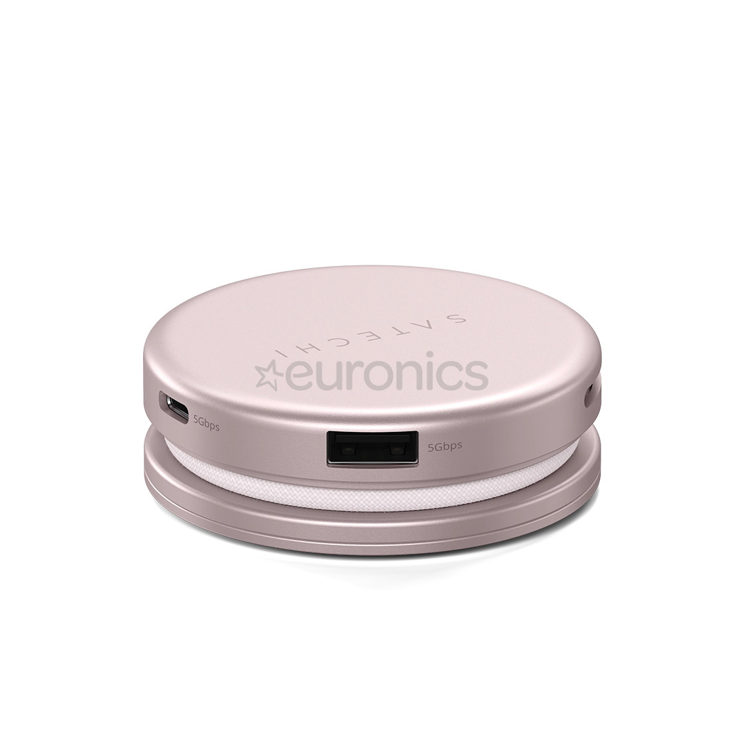 Satechi OntheGo 5-in-1 Multiport Adapter, roosa - Adapter