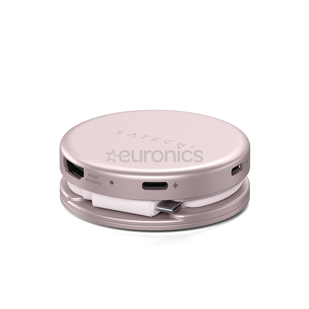 Satechi OntheGo 5-in-1 Multiport Adapter, roosa - Adapter