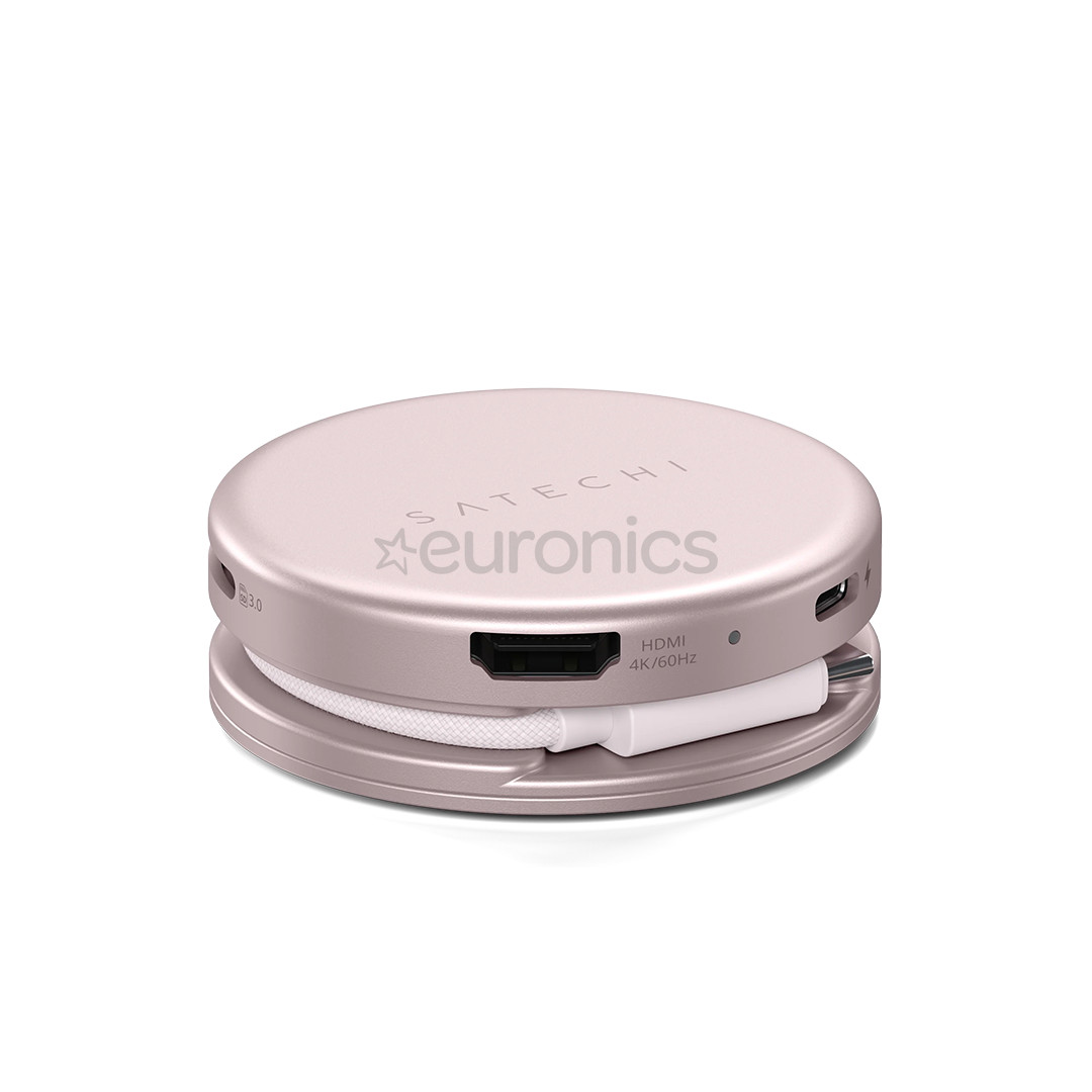 Satechi OntheGo 5-in-1 Multiport Adapter, roosa - Adapter